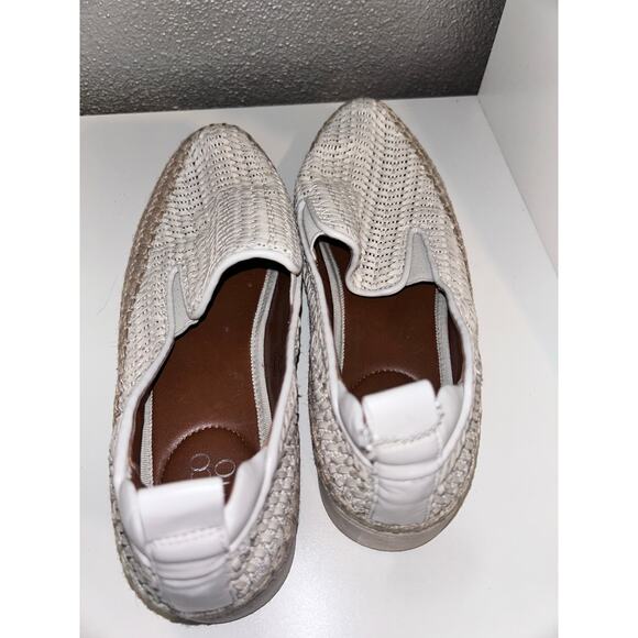 Franco Sarto Homer 2 White Leather Woven Platform Espadrille Sneakers / Loafers - Picture 9 of 12